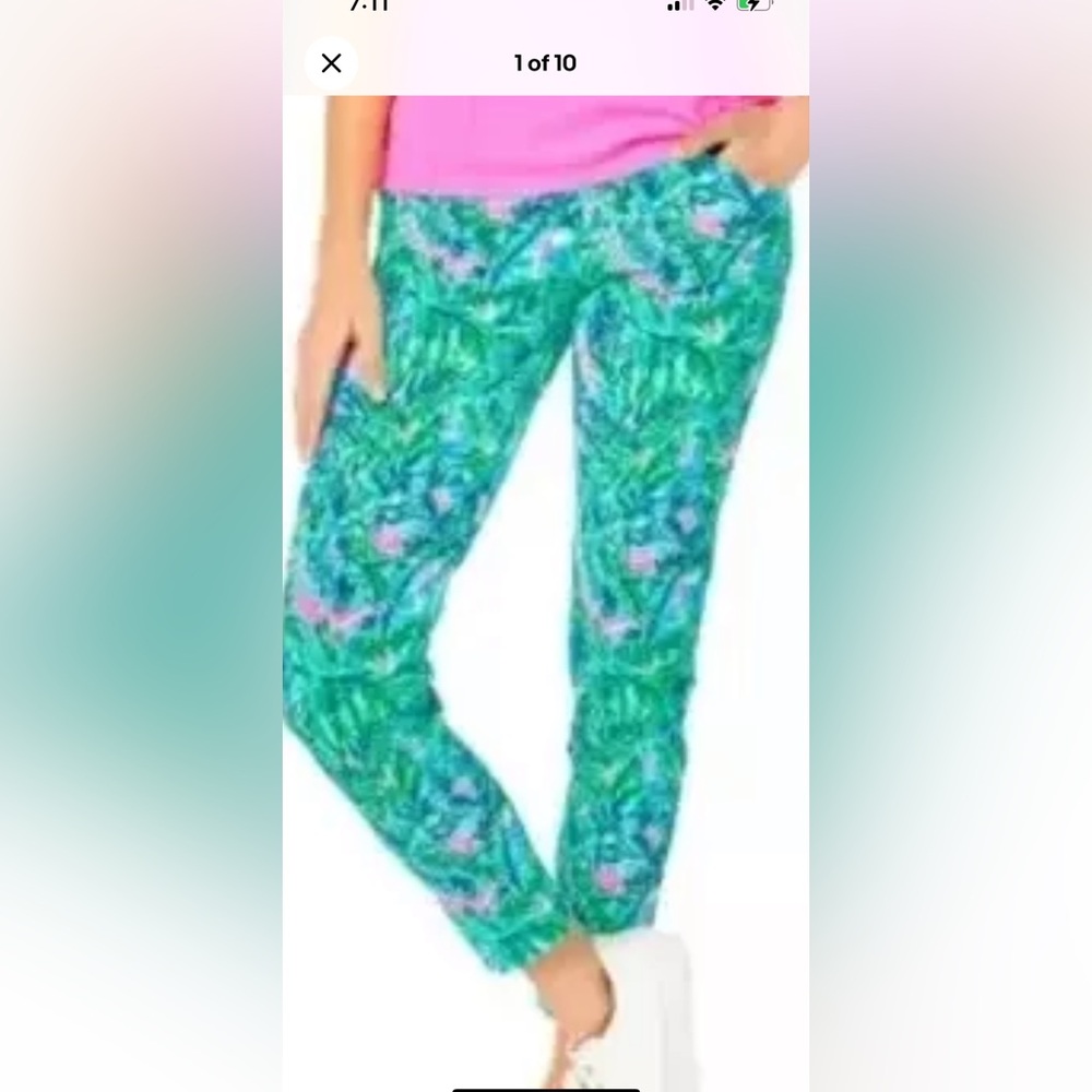 NWT Lilly Pulitzer Luxletic Corso Pant Blue Horizon UPF50+ Golf